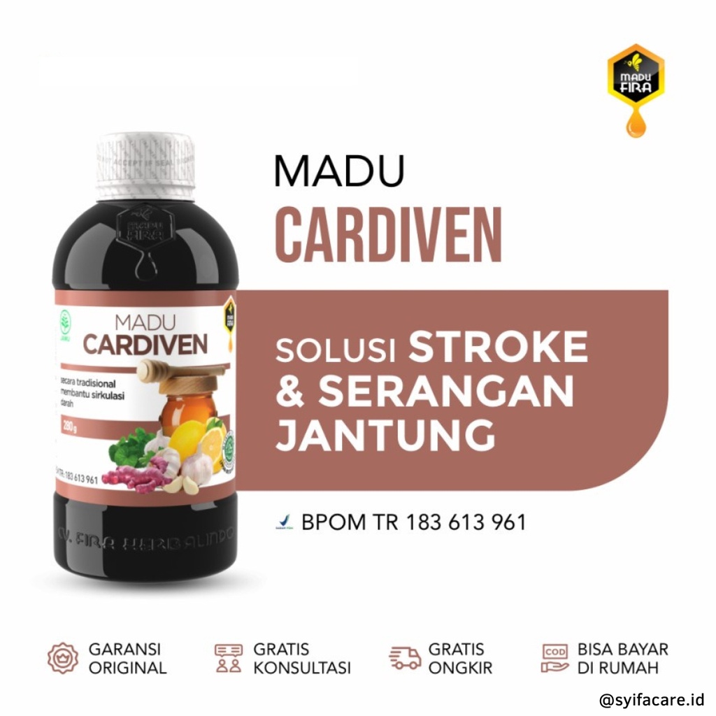 Madu Cardiven Bantu Melancarkan Sirkulasi Darah Stroke Ringan Dan Gangguan Jantung 280ml