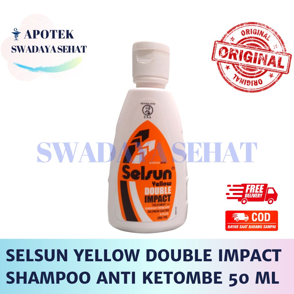 SELSUN GOLD SHAMPOO 1 60 ML BLUE 60ML YELLOW DOUBLE IMPACT 50ML - Shampo Anti Ketombe Conditioner