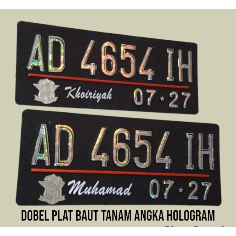 PLAT NOMOR MOTOR DOBEL PLAT BAUT TANAM ANGKA LAPIS HOLOGRAM