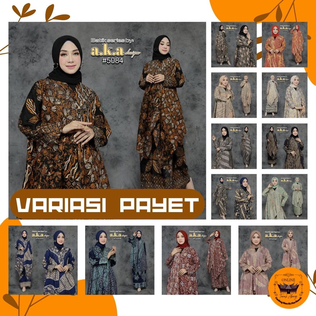 5084 Setelan Rok Batik Baby Viscose Premium Semi Sutra V Payet Instan Rok Langsung A.K.A DESIGN