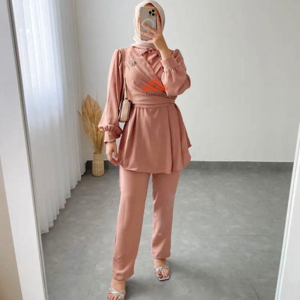 WOW - CA - CLARA ONE SET CRINKLE AIRFLOW PREMIUM TERBARU WANITA//ONE SET PREMIUM VIRAL // BAJU SETELAN // OOTD KEKENIAN // BAJU KONDANGAN // BAJU SATU SET VIRAL