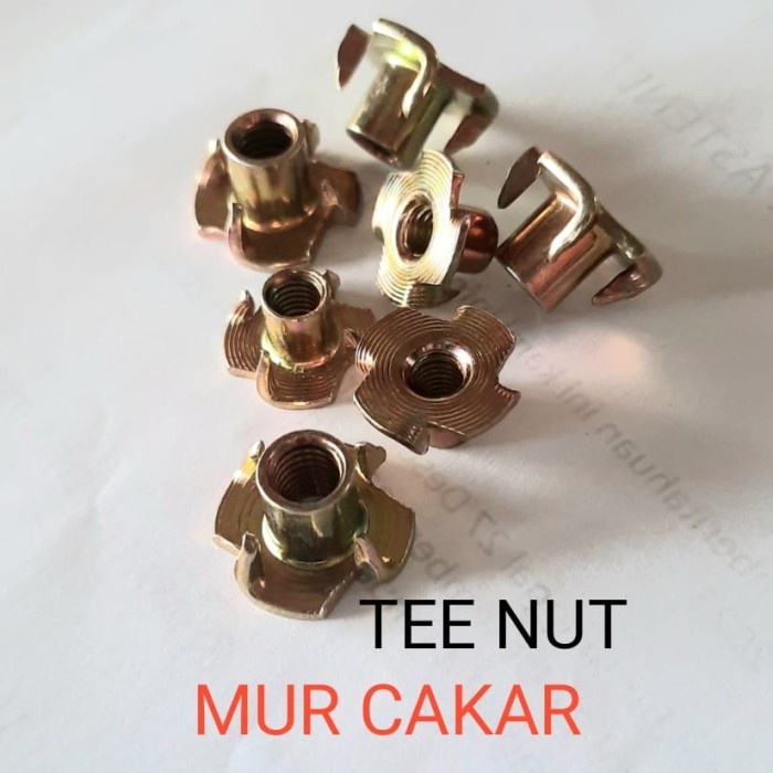 Mur cakar/ Mur tanam kayu (M.5 dart baut 8 )100pcs-( M.6 drat baut 10 )100pcs-( M.8 drat baut 12 )10