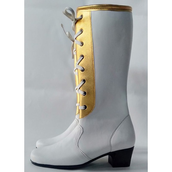 Sepatu mayoret wanita putih emas / Sepatu mayoret drumband