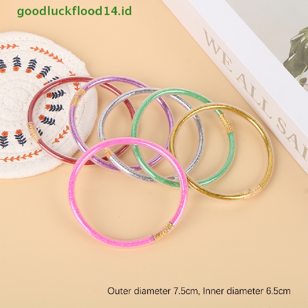 [GOOGFOUR] 1set Shiny Gold Buddhist Rush Gelang Halus Bharm Budha Gadis Gelang Silikon Plastik Glitter Jelly Budha Cahaya Gelang Hadiah [TOP]