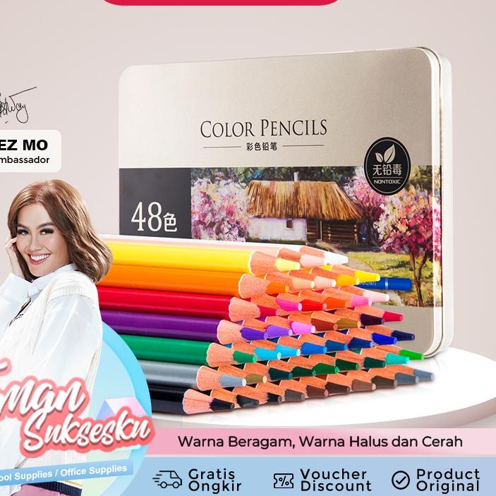 

EBR938 Deli High-grade Oil Pencil Color Pensil Warna Minyak 48/72 Warna 6567 6568 ++