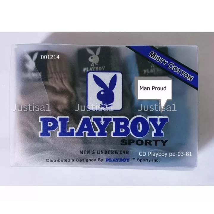 PER  BOX ISI 3 PCS CELANA DALAM MERK PLAYBOY SPORTY DEWASA-CELANA DALAM TERMURAHHH Berkualitas