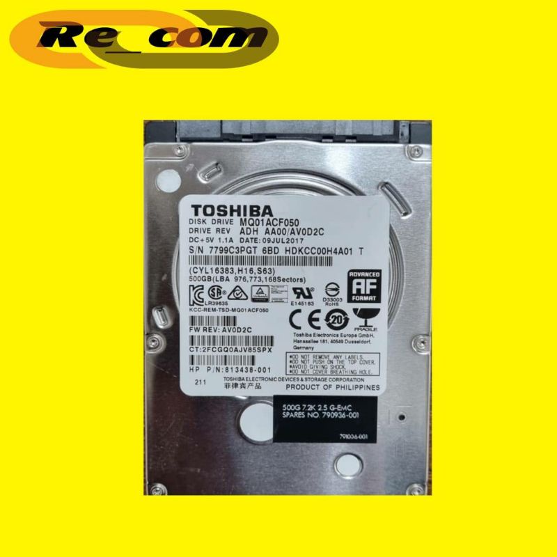 HDD LAPTOP 500GB TOSHIBA / HGST SLIM