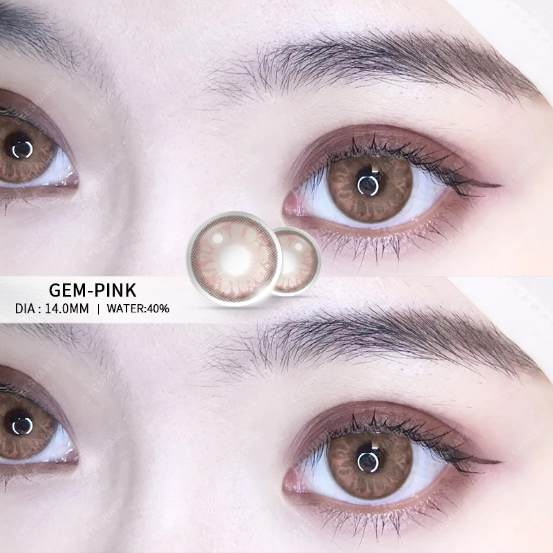 (COD)Menyinarimu GEM Softlens Minus(-1~-6) Softlens Pink Lensa Mata Penuh Gaya Dan Cantik Softlens Brown Warna Lensa Kontak Soflen 2023 DIA 14.0MM New Dubai Import Premium Big Eye  Softlen