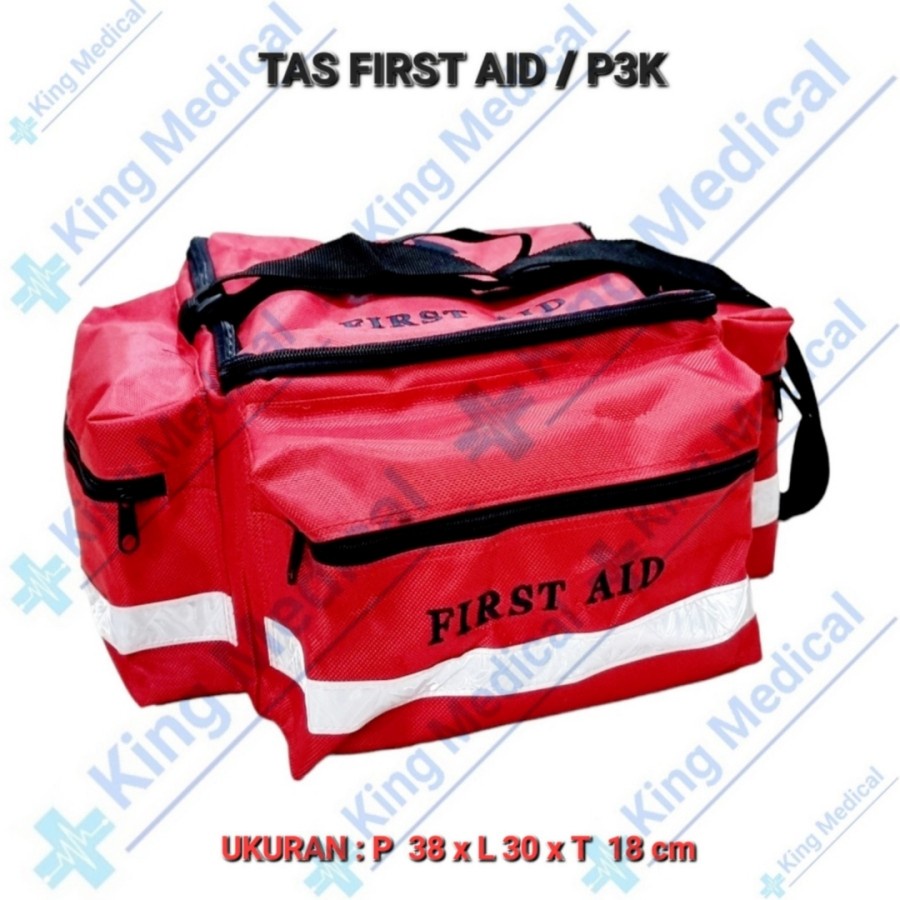 Tas First Aid / P3K Selempang (Tulisan & Logo Hitam Bordir)