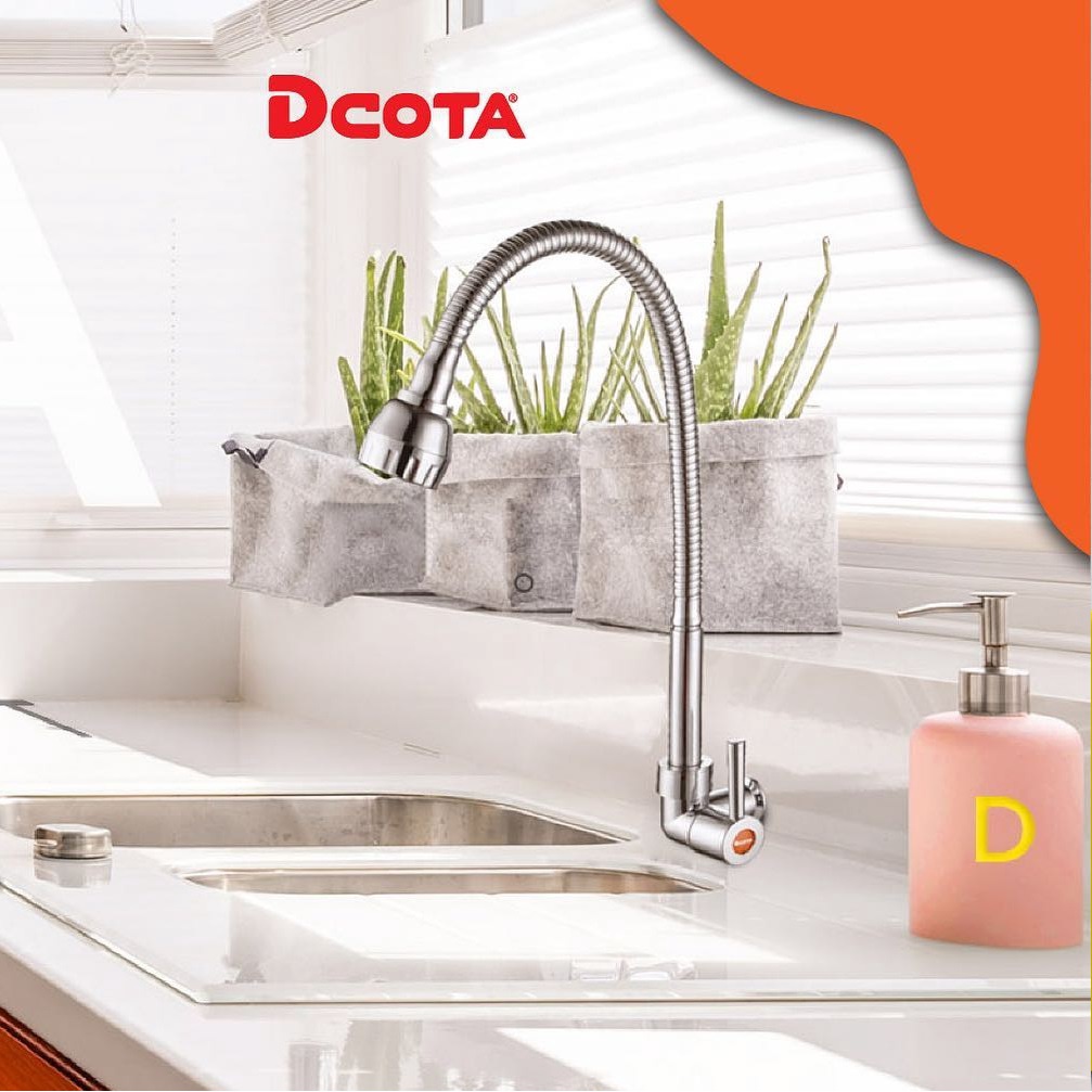DCOTA DABS FLEX Kran Angsa Flexible Tembok Plastik Keran Cuci Piring Fleksibel Wastafel Wallsink 1/2&quot;