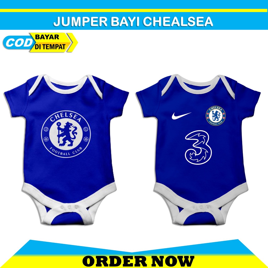Baju Bayi Perempuan 0 6 bulan Motif Chelsea Tim Sepak Bola Terbaik di Inggris Keren dan Lucu