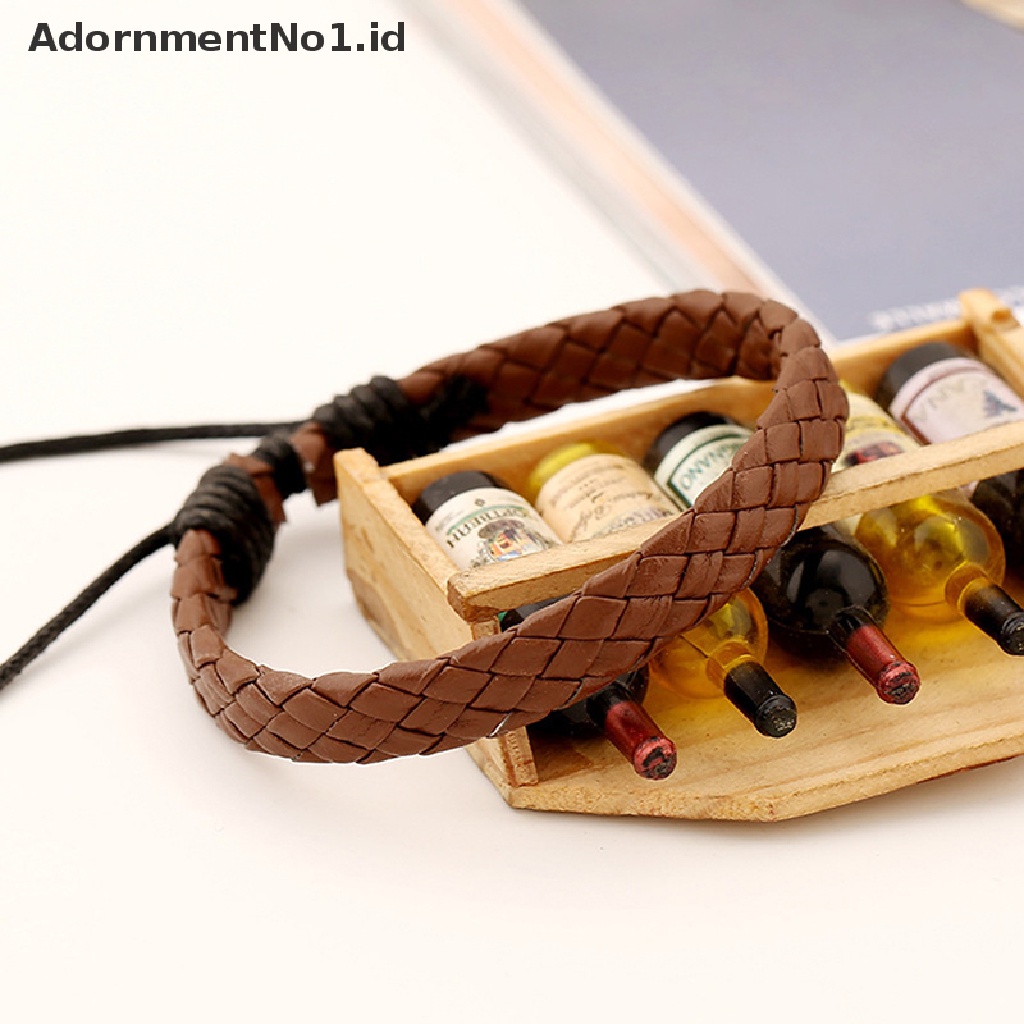 [AdornmentNo1] Braided Bracelet Gelang Kulit Warna-Warni Pria Wanita Hadiah Teman Mahasiswa [ID]