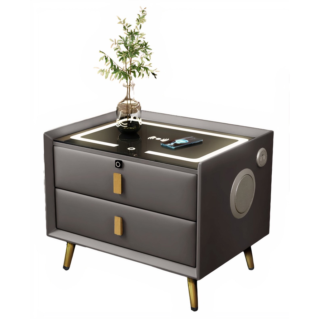 VYNKA Smart Bedside Table Wireless Charging + Bluetooth Speaker+Drawer