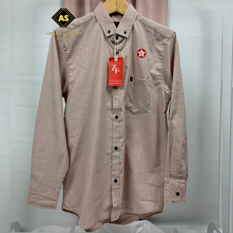 Kemeja polos coksu lengan panjang cowok kerja kantor fashion pria formal baju laki laki