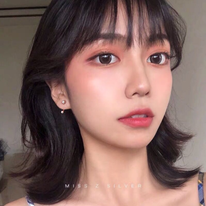 Kami Bunga Minimalis s925 Perak Manik-Manik Kecil Stud Anting-Anting Untuk Wanita Gadis Sederhana Fashion Kecil Bola Kait Anting-Anting Telinga Perhiasan Hadiah