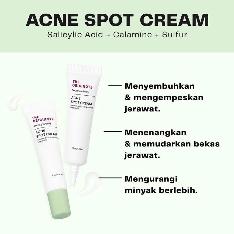 The Originote Acne Spot Cream 10gr - Acne Spot Treatment Gel Perawatan Jerawat untuk Menyembuhkan dan Mengempeskan Jerawat Membandel