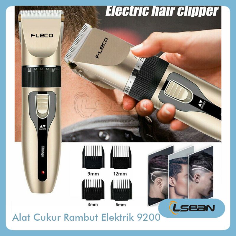 SET ALAT MESIN CUKUR RAMBUT BARBER ELEKTRIK PROFESSIONAL HAIR CLIPPER TRIMMER CORDLESS 9200