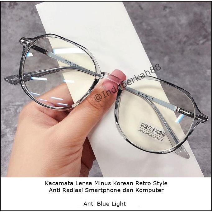 Kacamata Minus Fashion Korea Anti Blue Light anti Radiasi Smartphone dan Laptop Model Cat Eye zhijing-04