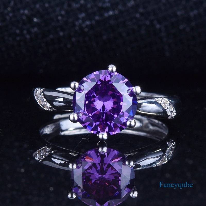 Fashion Perempuan Geometri Cincin Bertatahkan Persegi Bulat Cubic Zirconia Indah Adjustable Wanita Pernikahan Pertunangan Perhiasan