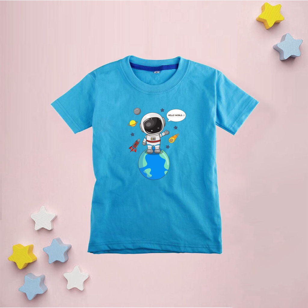 PVJ - Kaos Anak Karakter Astronot Space World Laki-laki dan Perempuan