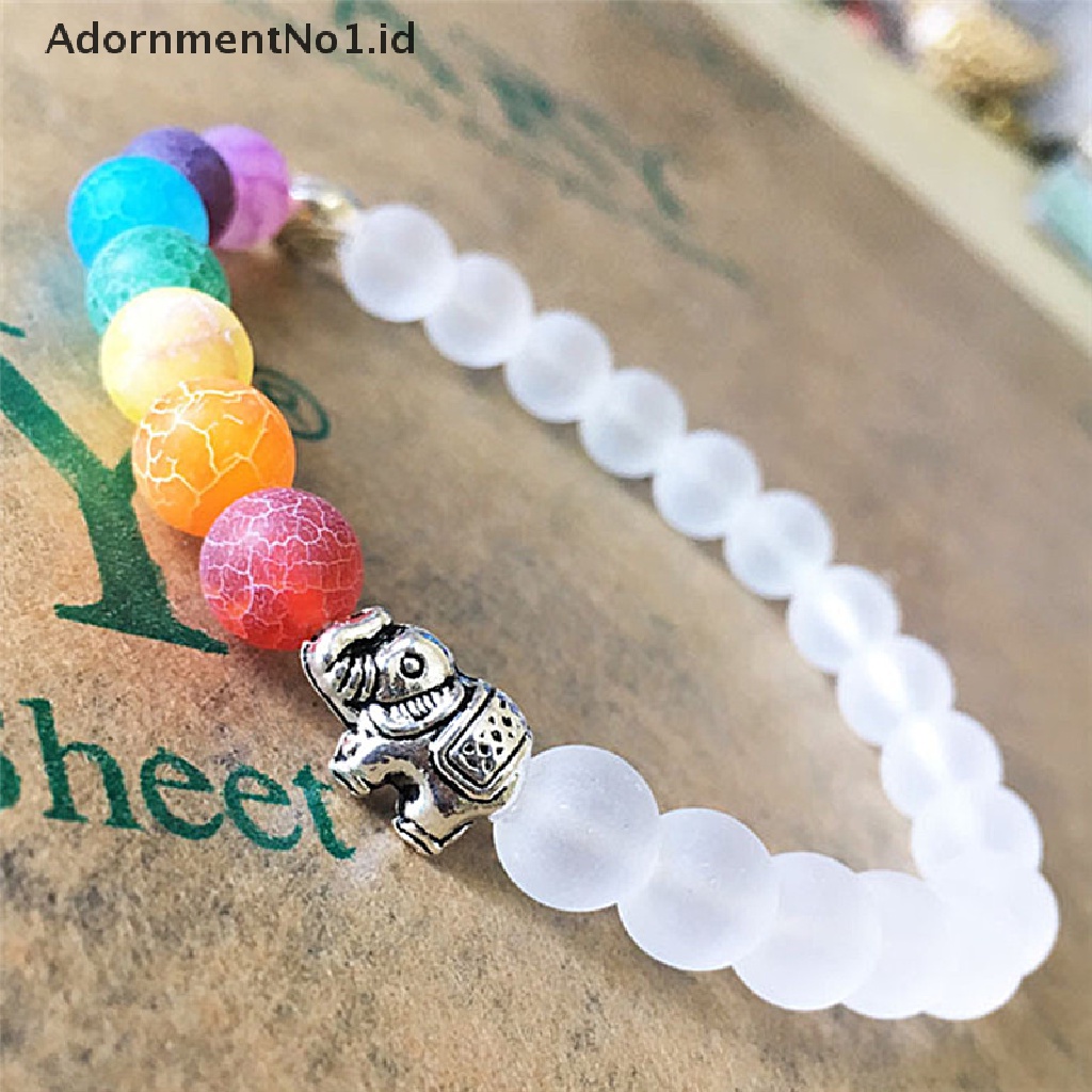 [AdornmentNo1] Fashion 7cairan Gajah Pesona Manik-Manik Gelang Mala Beads Yoga Energi Gelang Perhiasan [ID]