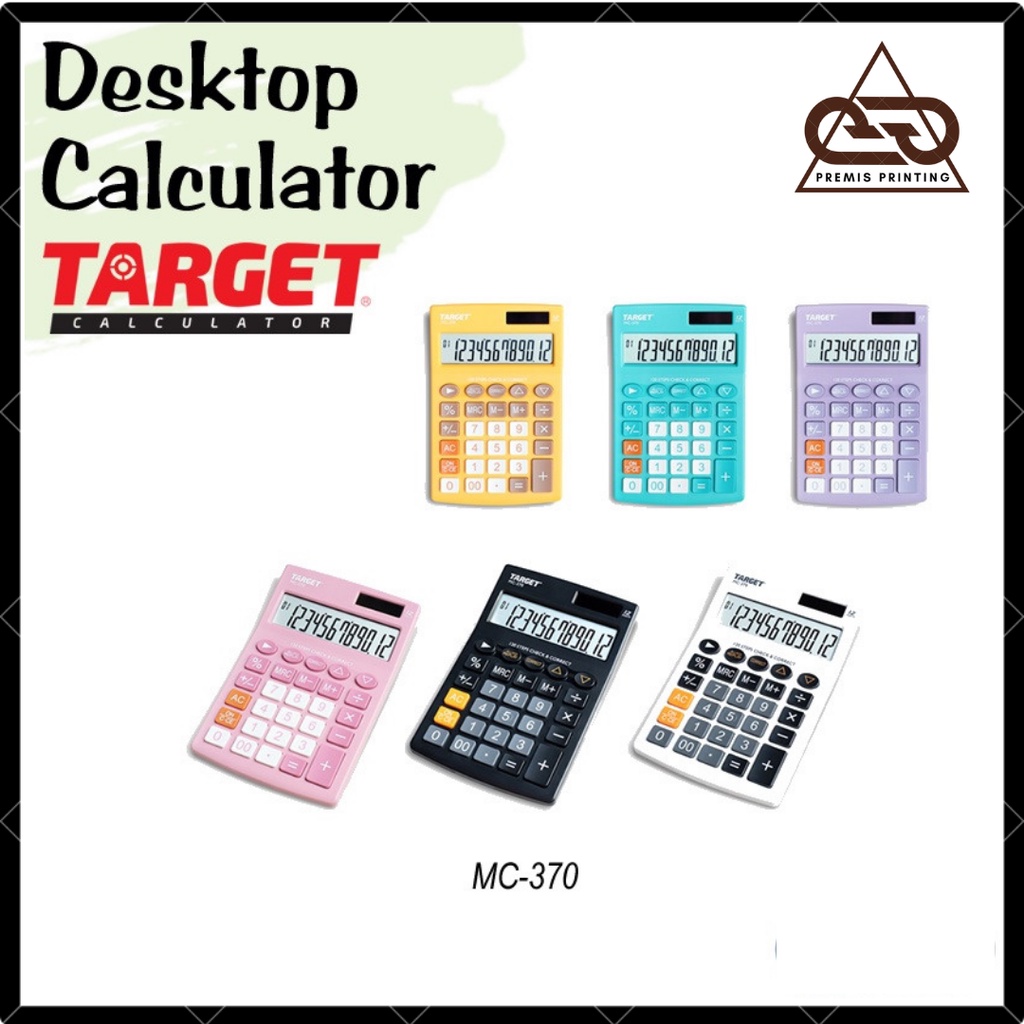 

Kalkulator Target MC-370 / Desktop Calculator - 12 Digit (1pcs) / Kalkulator Warna