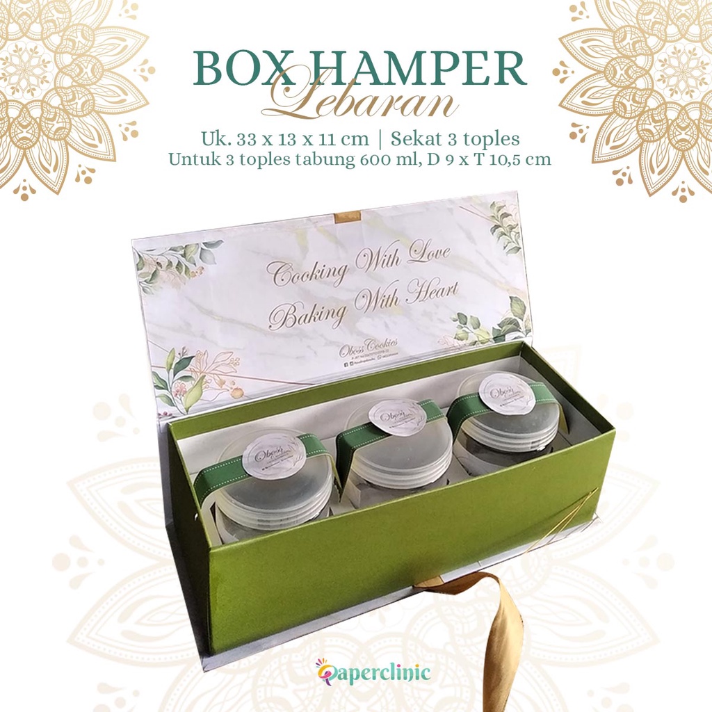 

Box hampers lebaran ukuran 33 x 13 x 11 cm hardbox parcel idul fitri