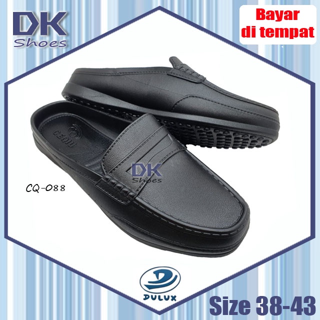 Dulux CQ-088 Sandal Selop 38-43 Hitam / Sepatu Selop Bakpao Baim Karet