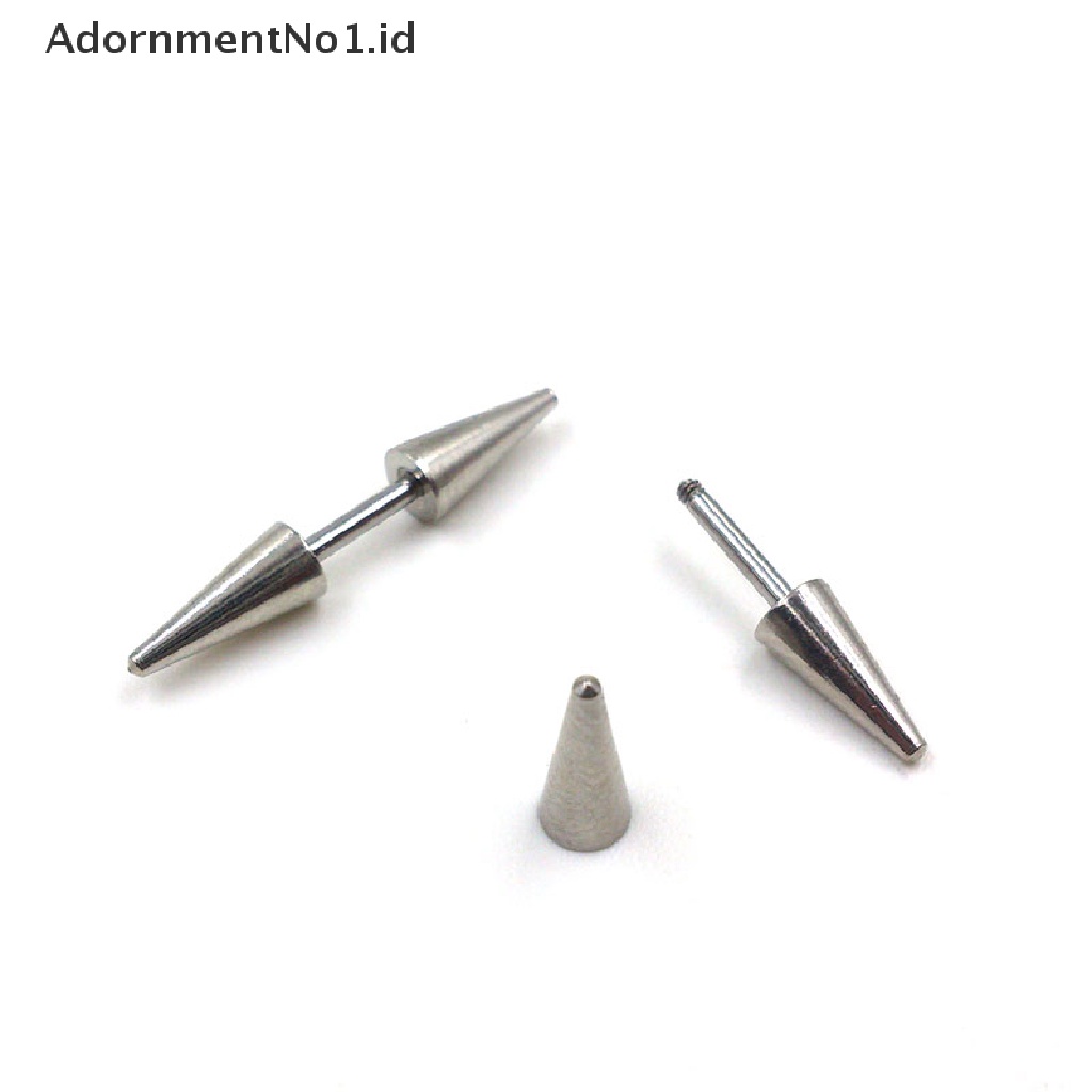 [AdornmentNo1] 1pasang Fashion Pria Wanita Stainless Steel Rivet Spike Punk Rock Stud Earrings Hot [ID]