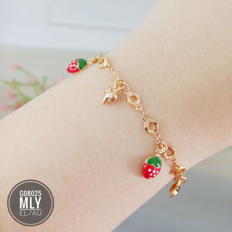 Gelang tangan/kaki anak Meilyn Rantai Strawberry Gold G08025