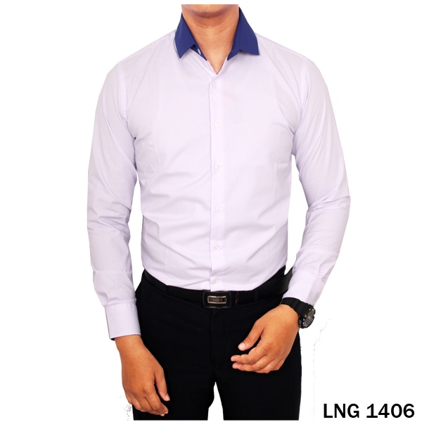 Formal Slimfit Shirt for Male Katun Biru Muda – LNG 1624