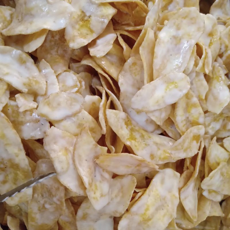 

keripik pisang coklat lumer (white chocolate)