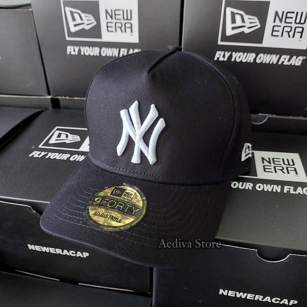 Topi NY New York Yankees Import Baseball Fashion Tulisan Depan Plat Metal Besi Pria Cowok Cewek Bordir Free Box New era