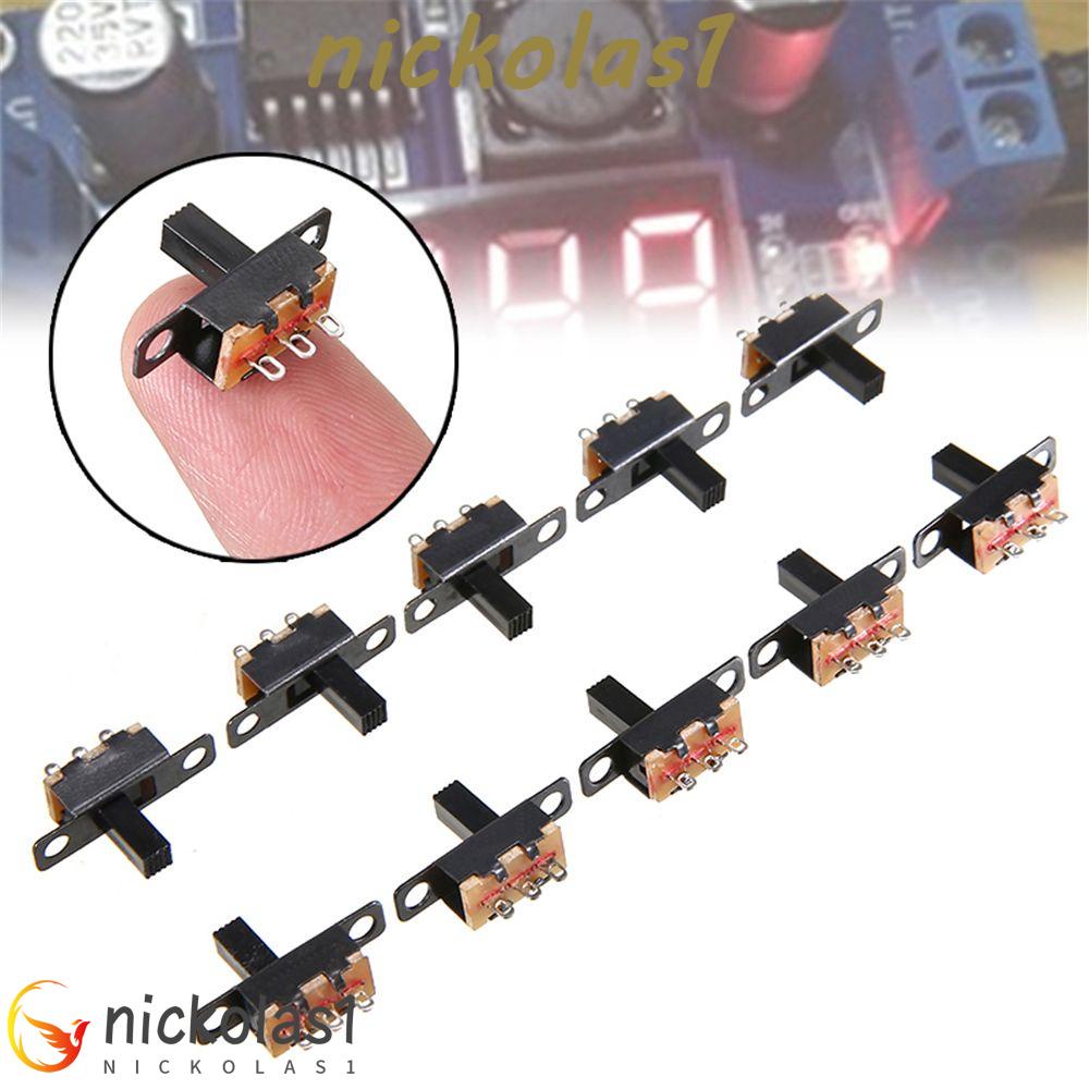 Nickolas1 Saklar 20Pcs DIY Power 3pin Hitam ON-Off Miniatur Slide Switch