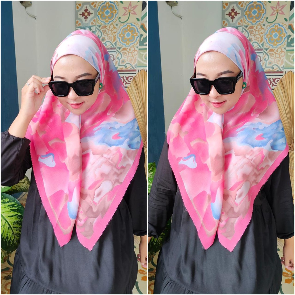 SADEAN HIJAB VOAL CANTIK TERBARU/DENAY MOTIF BUTTONS 65/HIJAB SEGI EMPAT