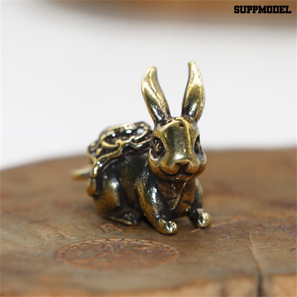 [SM] Pesona Kunci Vintage Realistis Kuningan Zodiak Hewan Kelinci Miniatur Gantungan Kunci Liontin Untuk Mobil