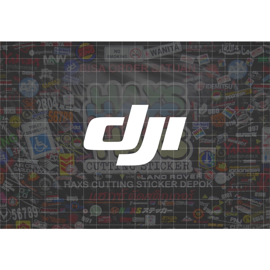 Cutting Sticker Logo DJI 8 Cm Untuk Motor Mobil