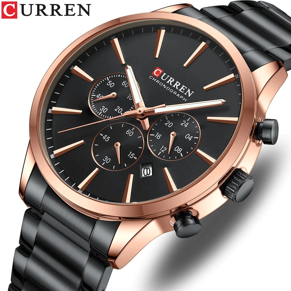 Curren 8435 Jam Tangan Pria Stainless Steel Chronograph