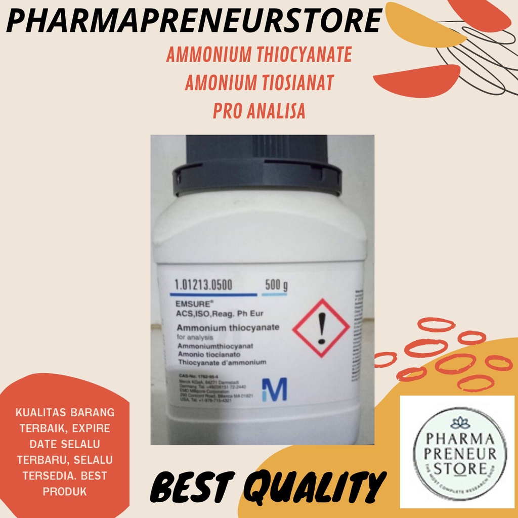 AMMONIUM THIOCYNATE / AMONIUM TIOSIANAT PRO ANALISA PER 10 GRAM MERCK BEST QUALITY