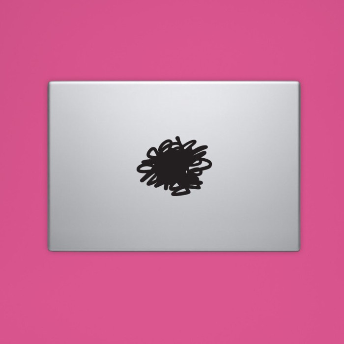 Skin Decal Sticker Macbook Apple Macbook Stiker Blackout Coretan Laptop
