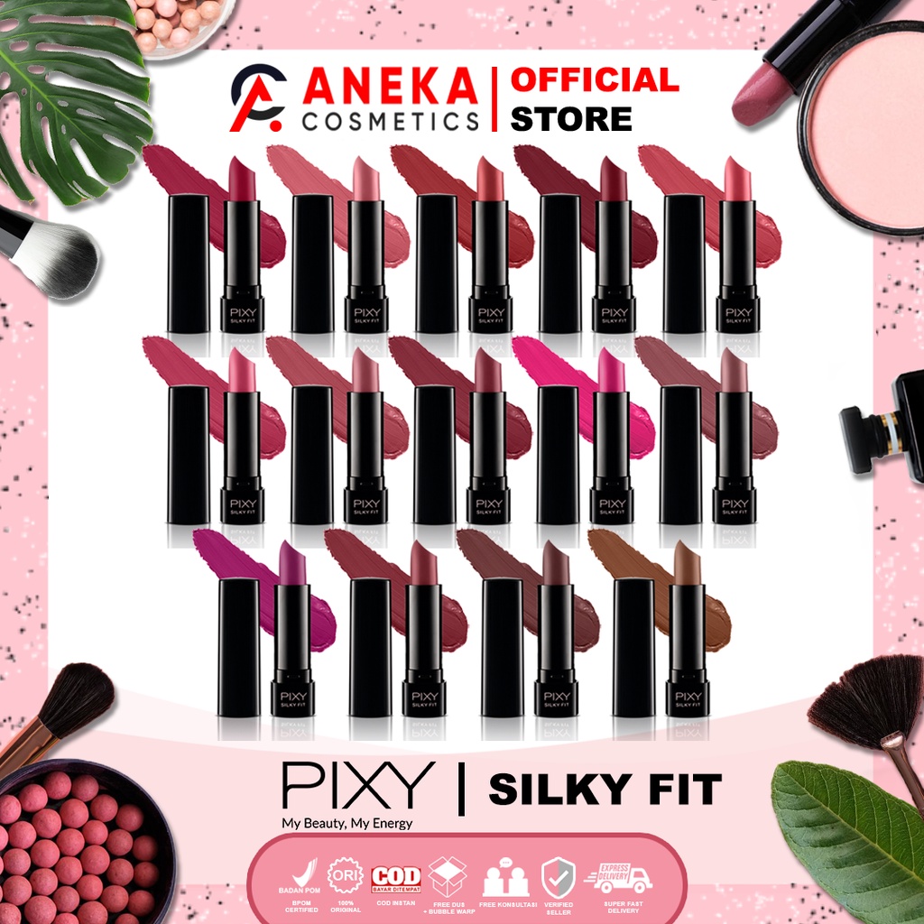 PIXY SILKY FIT LIPSTICK | RICH RED | STRAWBERRY MILK | LOVELY BLOOM | CINNAMON TWIST | DYNAMIC RED |