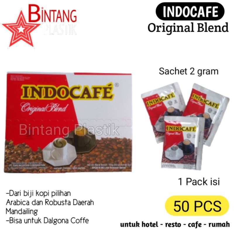 

Indocafe original blend (50 sachet) kopi hotel cafe dalgona coffee kopi instans kopi sachet