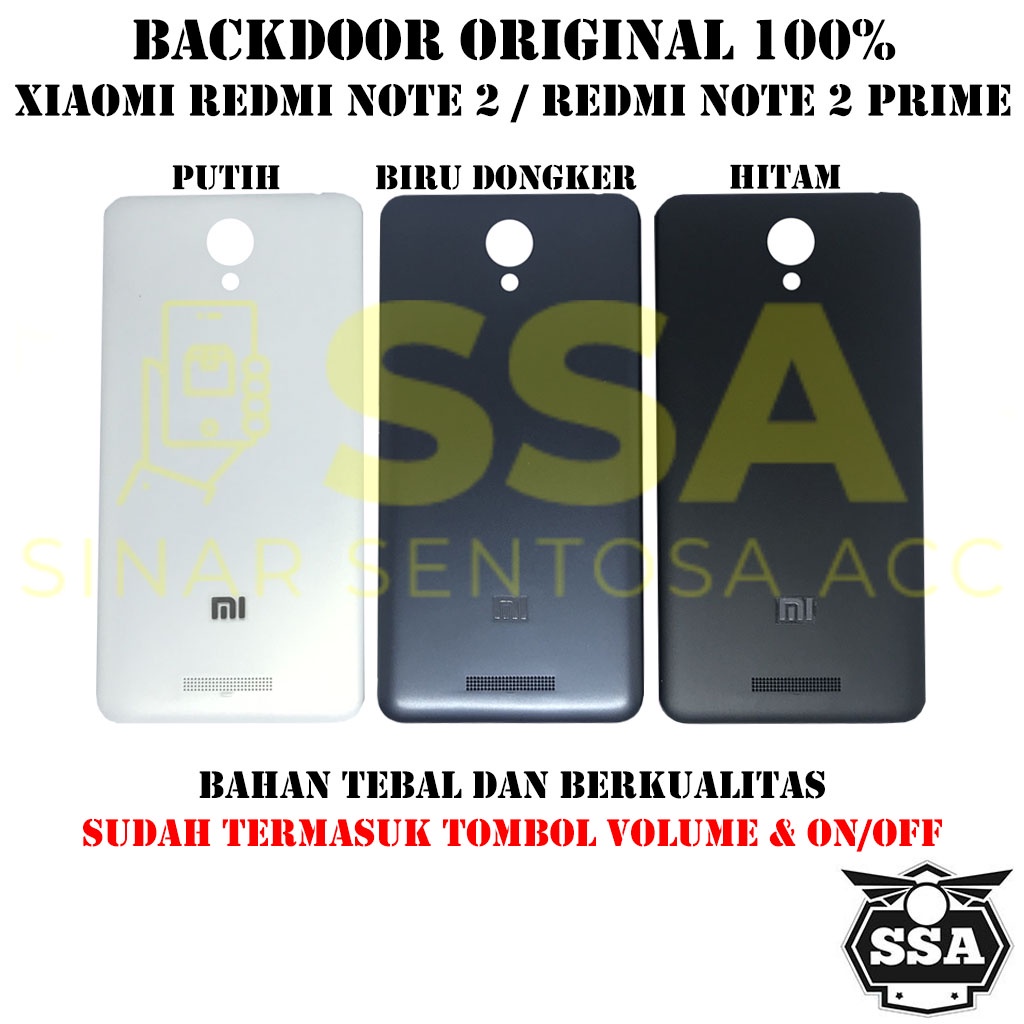 Backdoor Original Xiaomi Redmi Note 2 / Redmi Note 2 Prime Tutup Baterai Tutup Belakang Backcover Back cover