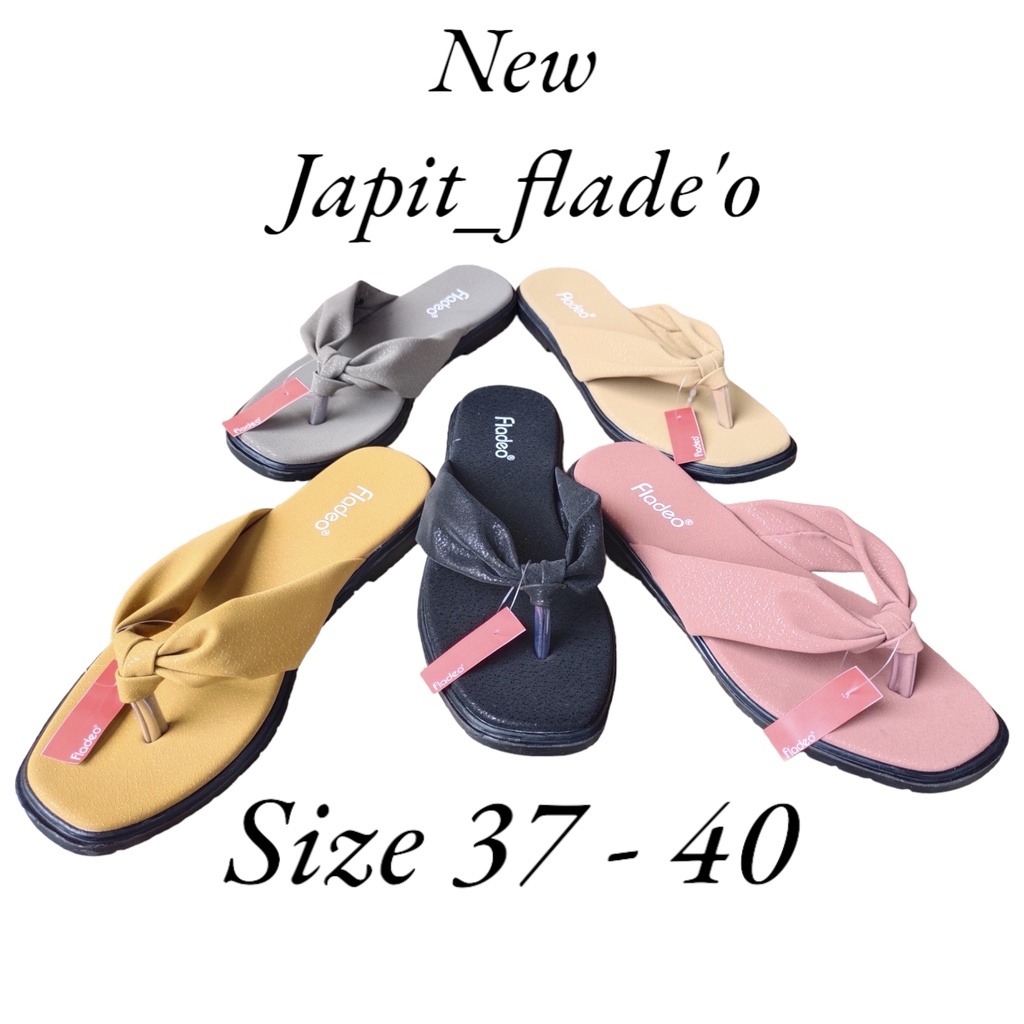 promo cuci gudang sandal murah sandal flat bintik japit wanita motif terbaru