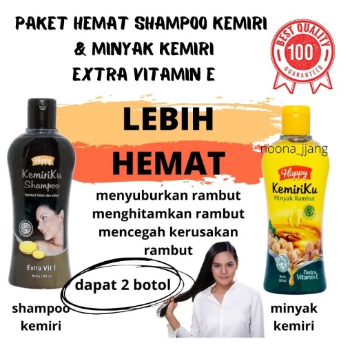 (PAKET) SHAMPO+MINYAK RAMBUT KEMIRIKU VIT.E PENUMBUH RAMBUT BOTAK/PERAWATAN RAMBUT UBAN 100% ORI BPOM