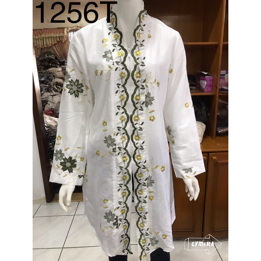 tunik alexuez bordir premium putih/tunik lengan panjang /pakaian wanita alexuez premium