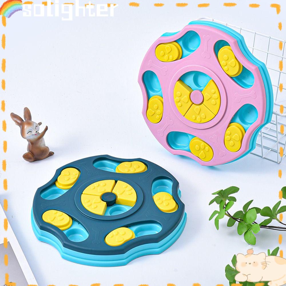 Solighter Pet Slow Feeder Mainan Meningkatkan Puppy IQ Mainan Puzzle NonSlip Mangkok Makan Perlahan