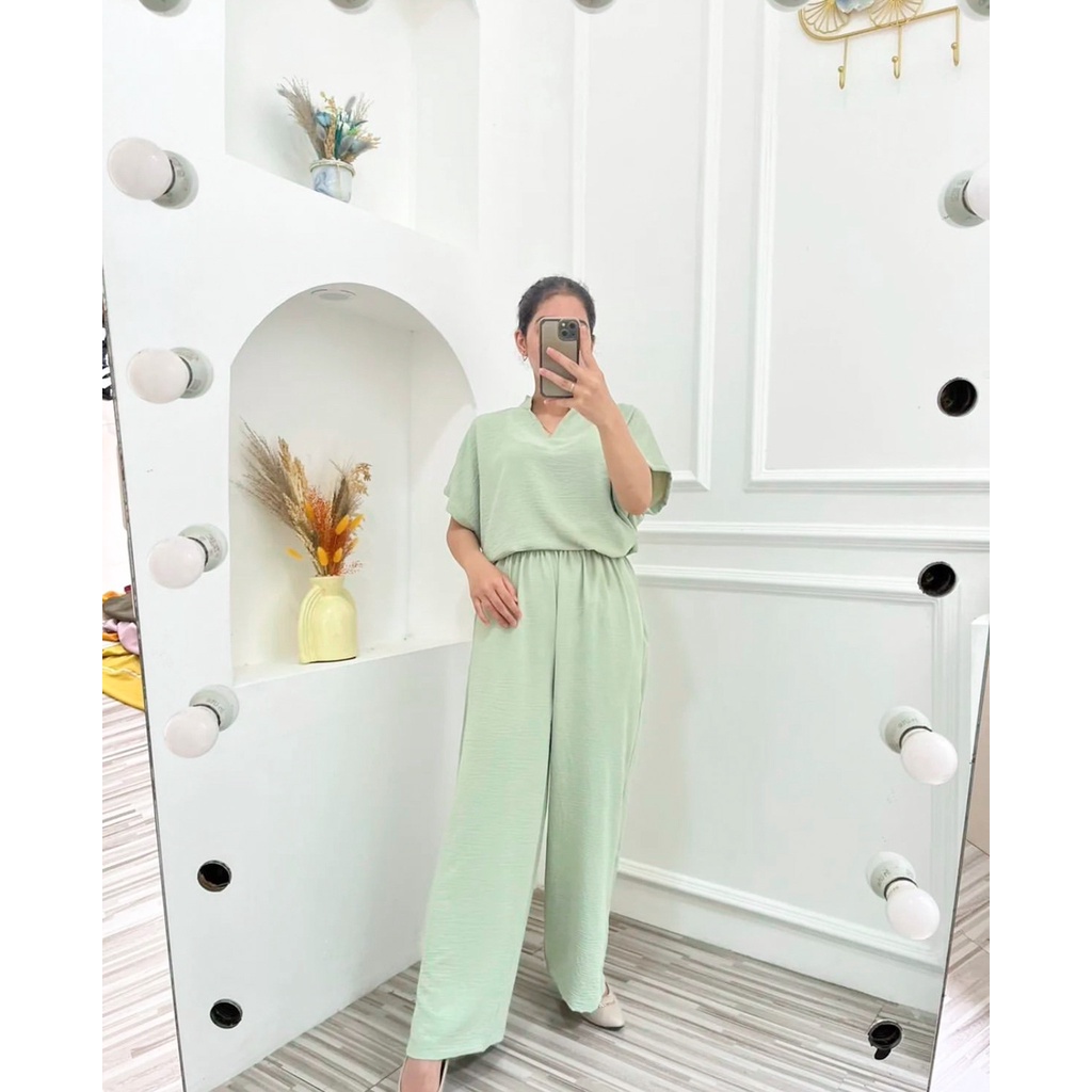 CAMELIA SETELAN ONESET WANITA MUSLIMAH PREMIUM AIRFLOW CRINCKLE DEODORA RAYON