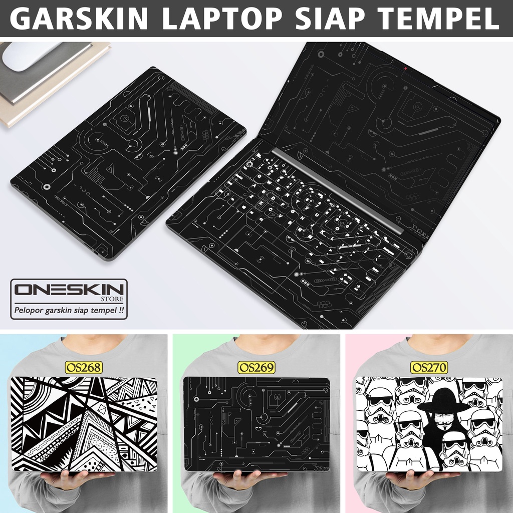 Garskin Sticker Laptop Protector Macbook Full Body Bottom Bezel Palmrest Skin Doodle Circuit