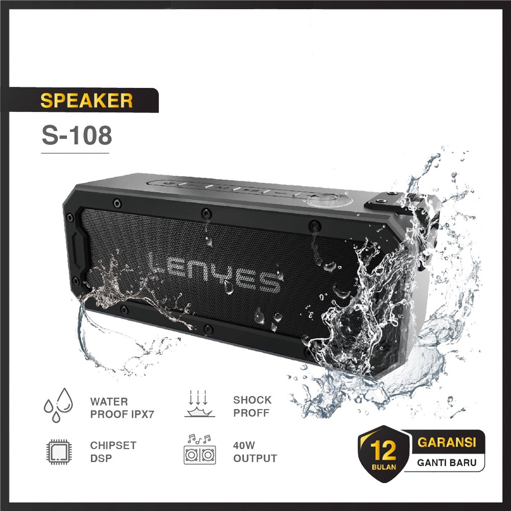 LENYES S108 40w waterproof ipx7 outdoor wireless bluetooth hifi stereo portable speaker heavy bass